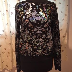 Wildfox Metallic Black Sweater